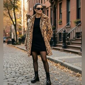 Love Token Faux Fur Tiger Print Coat